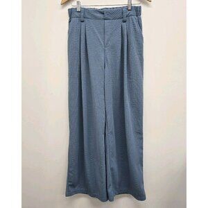 Halara Pleated High Waist Wide Leg Pull On Stretch Pants Size Medium Blue EUC